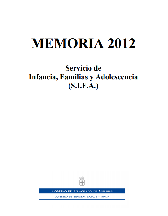 Imagen - Memoria 2012 . Servicio de Infancia, Familias y Adolescencia (S.I.F.A.)