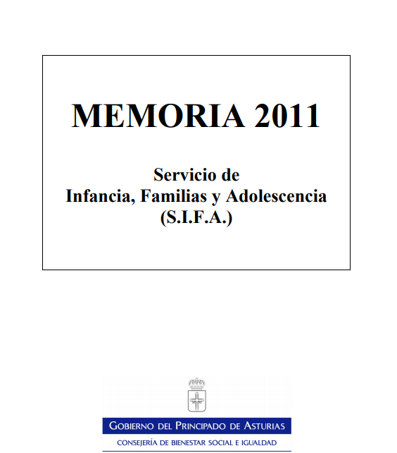 Imagen - Memoria 2011. Servicio de Infancia, Familias y Adolescencia (S.I.F.A.)