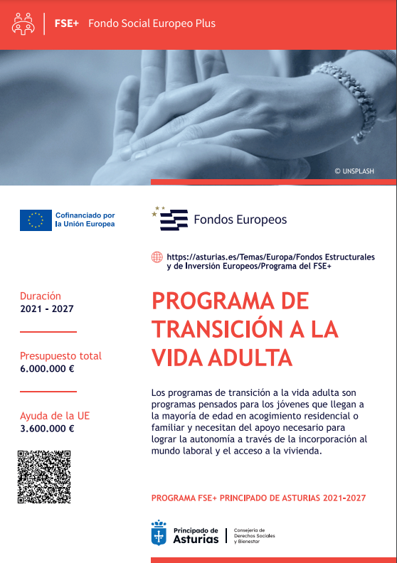 Cartel del programa de transición a la vida adulta financiado por FSE